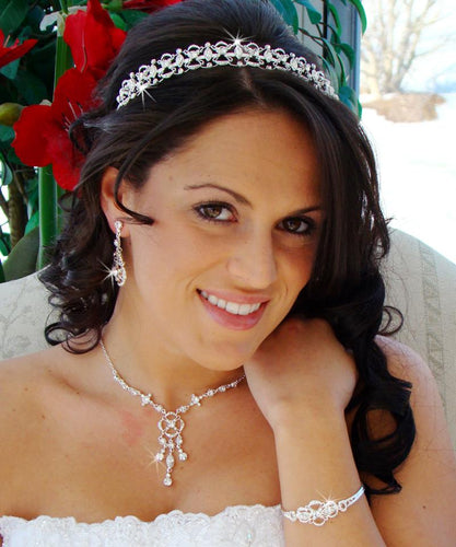 Crystal Encrusted Bridal Headband - La Bella Bridal Accessories