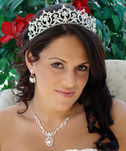 Elegant Antique Style Crystal Bridal Tiara - La Bella Bridal Accessories
