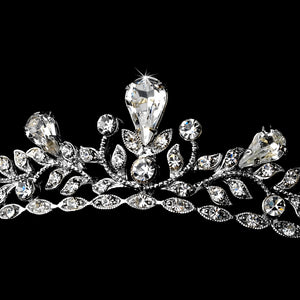 Precious & Charming Silver Sparkling Crystal Tiara Crown