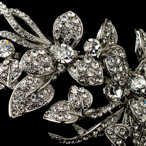 Antique Crystal Encrusted Wedding Headband - La Bella Bridal Accessories