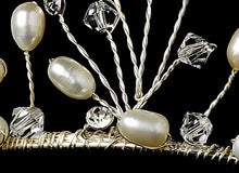 Swarovski and Freshwater Pearl Bridal Tiara - La Bella Bridal Accessories