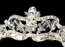 crystal crown, freshwater pearl tiara, crystal pearl wedding tiara, swarovski wedding crown, swarovski bridal tiara, big crystal bridal crown, freshwater pearl crystal tiara
