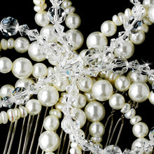 Elegant Freshwater Pearl & Swarovski Crystal Bridal Flower Comb