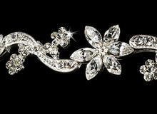 Silver Plated Swirl Crystal Headband - La Bella Bridal Accessories