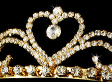 Sweet Bridal Crystal Heart Tiara Crown