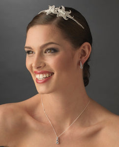 Crystal Encrusted Flower Headband - La Bella Bridal Accessories
