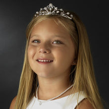 Adorable Flower Girl Crystal Pearl Tiara Crown - La Bella Bridal Accessories