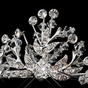 Silver Plated Swarovski Crystal Tiara Crown - La Bella Bridal Accessories