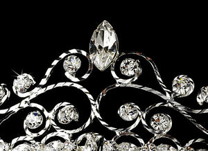 Pretty Silver Plated Crystal Bridal Tiara - La Bella Bridal Accessories