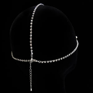Antique Inspired Pearl & Crystal Teardrop Forehead Bridal Headpiece