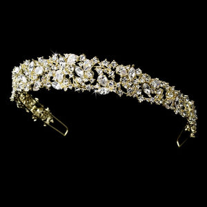 Beautiful CZ Crystal Wedding Headband Tiara - La Bella Bridal Accessories