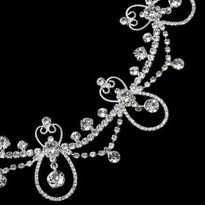 Silver Crystal Forehead headband, bridal  Jewelry Headpiece - La Bella Bridal Accessories