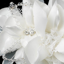 Intricate Enchanting Crystal Lace & Satin Bridal Hair Comb