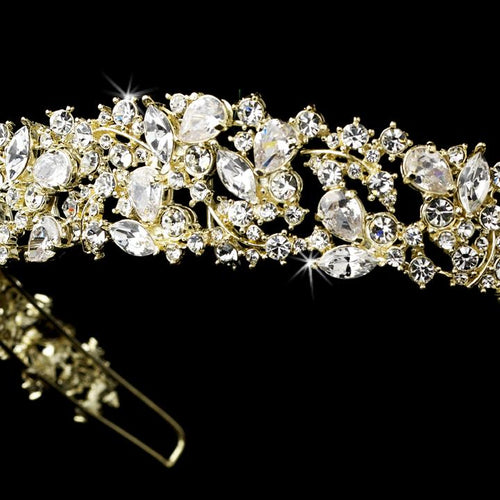 Beautiful CZ Crystal Wedding Headband Tiara - La Bella Bridal Accessories