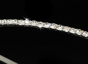 Dainty Silver Plated Crystal Wedding Headband - La Bella Bridal Accessories