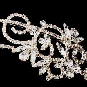 Double Row Crystal Side Accented Bridal Headband - La Bella Bridal Accessories