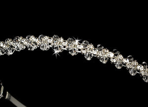 Silver Plated Swarovski Crystal Bridal Headband - La Bella Bridal Accessories