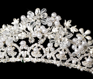 Gorgeous Crystal & Pearl Bridal Tiara Headpiece