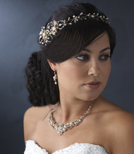 Beautiful Vintage Inspired Crystal Pearl Bridal Hair Vine with Side Accents
