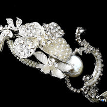 Artsy Modern Silver & Crystal Wedding Headpiece - La Bella Bridal Accessories