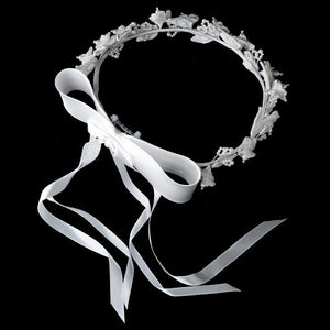 Child's Silk & Pearl Flower Girl Headband - La Bella Bridal Accessories