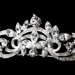 Elegant Crystal Swirl Tiara - La Bella Bridal Accessories