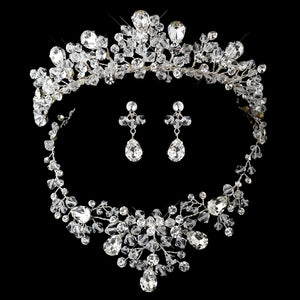 tiara set, crystal wedding tiara set, wedding tiara set, bridal tiara set, crystal bridal necklace set, crystal wedding jewelry, crystal bridal jewelry