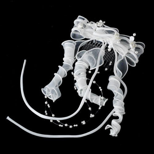Floral and Fabric Flower Girl's Tiara - La Bella Bridal Accessories