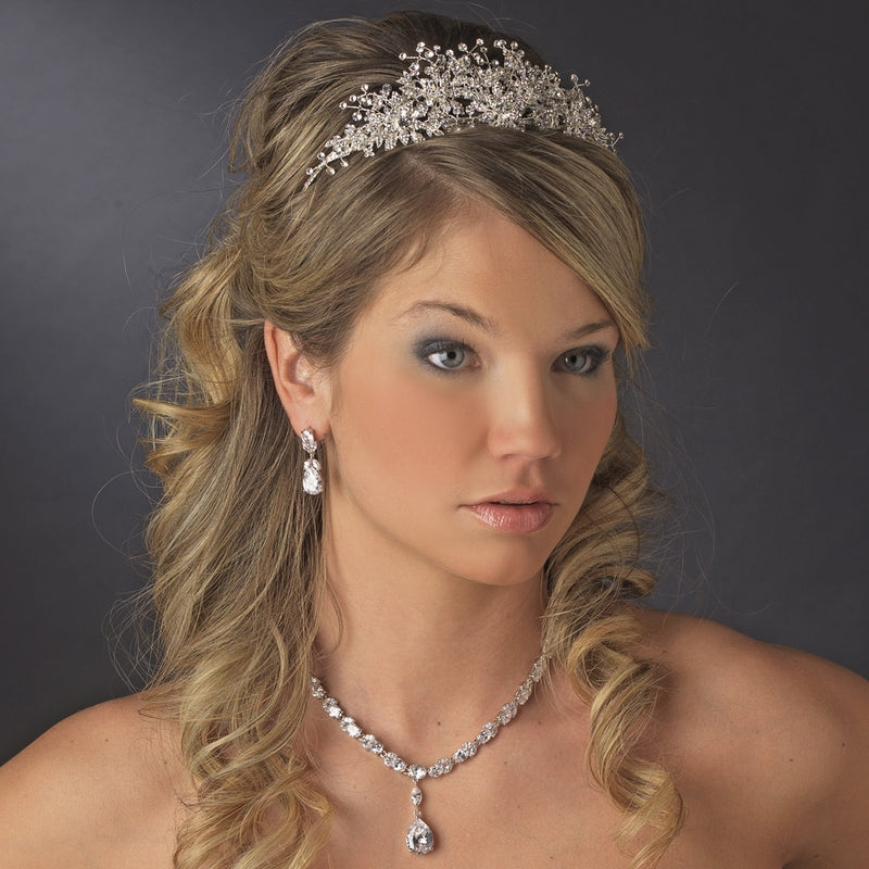 Stunning Couture Crystal Encrusted Bridal Tiara - La Bella Bridal Accessories