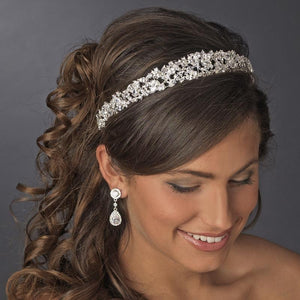 Beautiful CZ Crystal Wedding Headband Tiara - La Bella Bridal Accessories