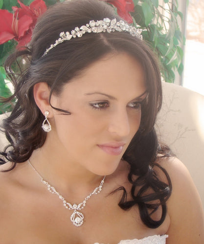 Garden Crystal Bridal Tiara - La Bella Bridal Accessories