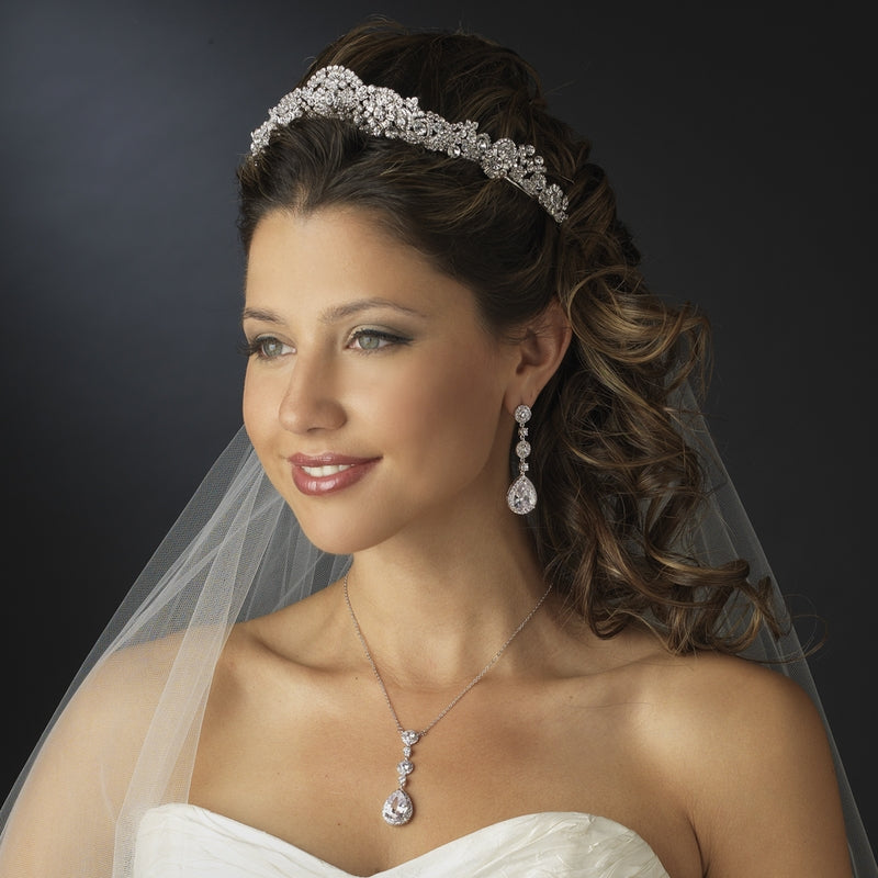 Young Beautiful Bride with Luxurious Curls. Wedding Hairstyle with Tiara  Stock Photo - Image of curls, happy: 114596654