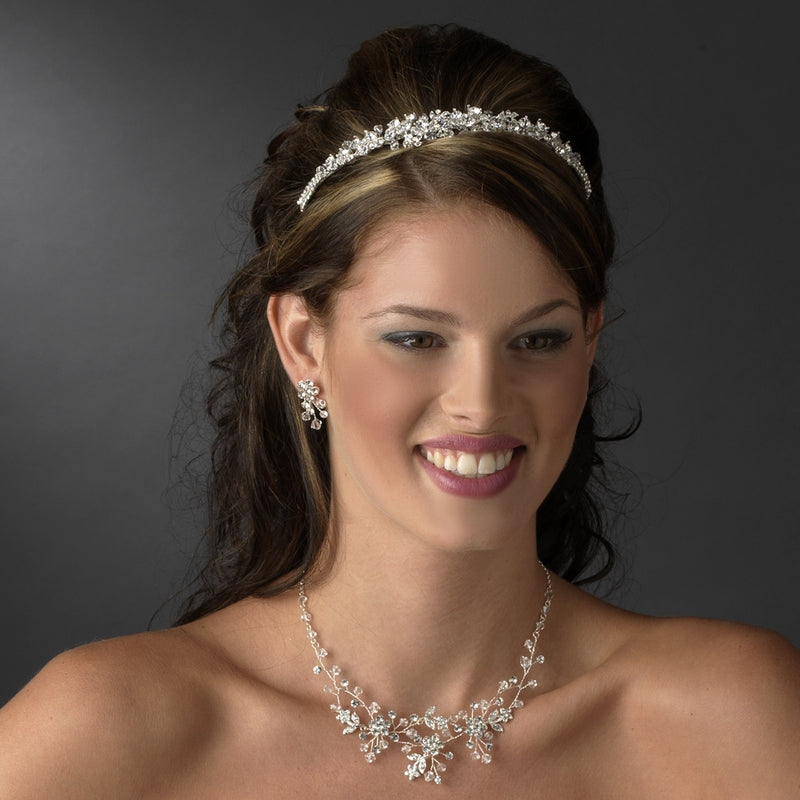 Gorgeous Swarovski Crystal Bridal Silver Headband – La Bella  display picture 3