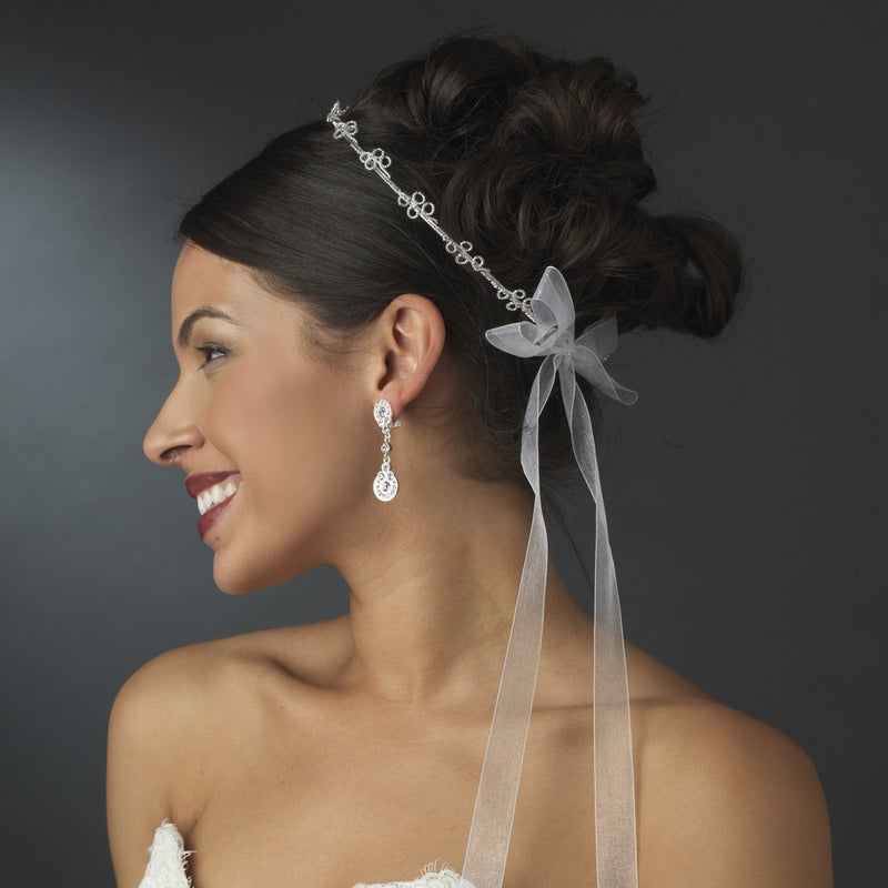 Charming Silver Greek Stefana Wedding Headbands