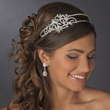 Double Row Crystal Side Accented Bridal Headband - La Bella Bridal Accessories