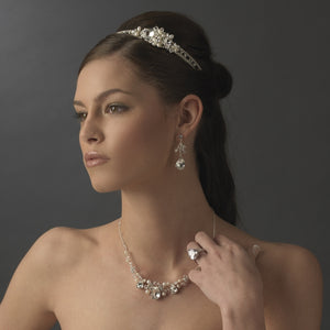 Crystal Pearl Side Accent Bridal Headband - La Bella Bridal Accessories