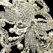 Diamond White Pearl & Crystal Side Accent Bridal Headpiece - La Bella Bridal Accessories