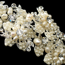 Silver Freshwater Pearl & Crystal Side Accent Headpiece